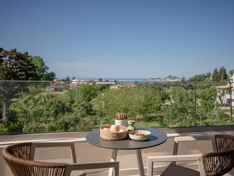 Lemon Garden Arillas Apartments auf Korfu Balkon mit Aussicht des Maisonette Apartment Lemon Garden Arillas Apartments auf Korfu Balkon mit Aussicht des Maisonette Apartment