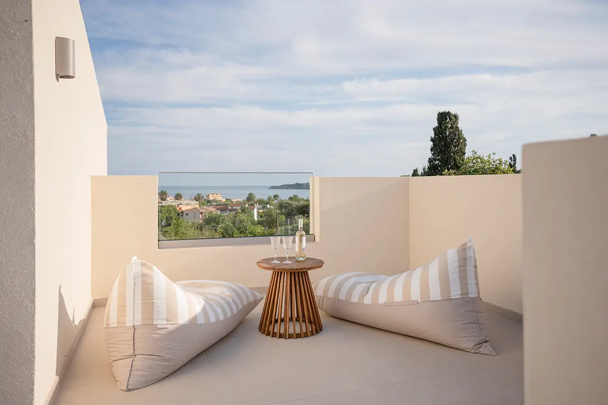 Lemon Garden Arillas Apartments auf Korfu Dachterasse des Maisonette Apartment Dachterasse des Maisonette Apartment - Lemon Garden Arillas Apartments auf Korfu